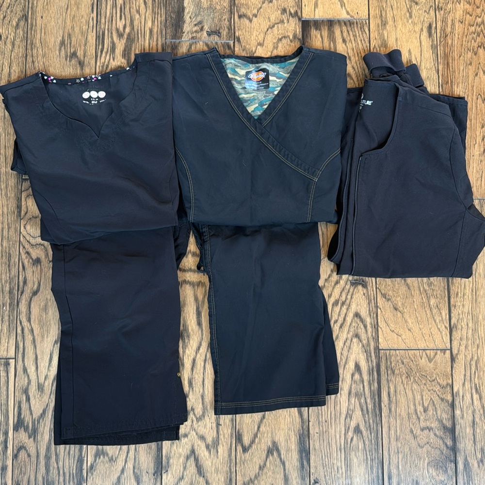 Black Scrub Lot Small- Heartsoul, Med Couture, Dickies